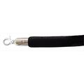 Vic Crowd Control 96 in. Velour Rope with Mirror Closable Hook - Black 1660